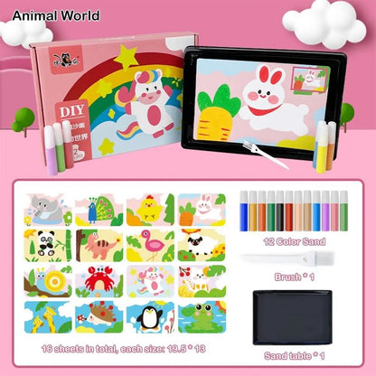 New DIY Sand Drawing Set Art Pictures Handicrafts Learning Sand Art Pictures Children Education Children Coloring Toy