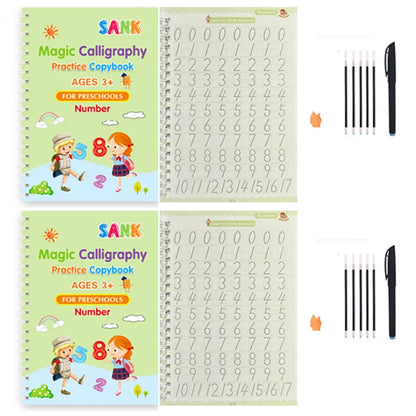 Sank Magic Practice Copybook Pen Preschools Kids Calligraphy English Verison Free Wiping Children Reusable Writing Book