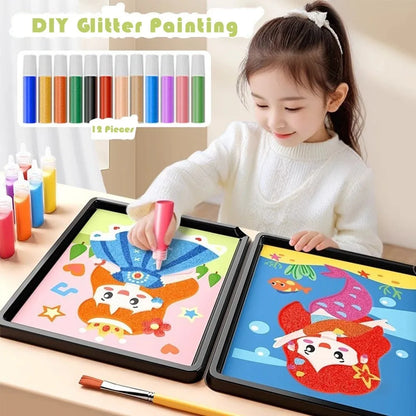 New DIY Sand Drawing Set Art Pictures Handicrafts Learning Sand Art Pictures Children Education Children Coloring Toy