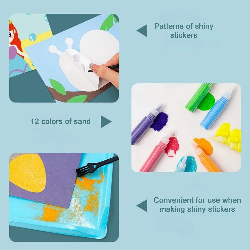 New DIY Sand Drawing Set Art Pictures Handicrafts Learning Sand Art Pictures Children Education Children Coloring Toy