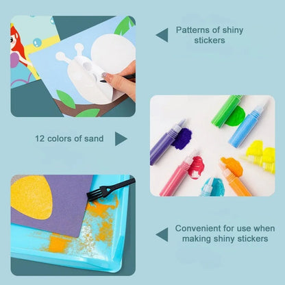 New DIY Sand Drawing Set Art Pictures Handicrafts Learning Sand Art Pictures Children Education Children Coloring Toy